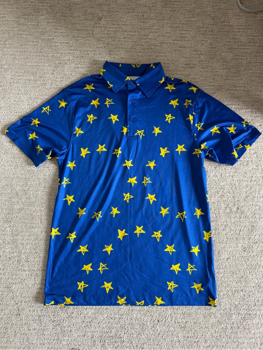 Royal and Awesome Eurostar Print Golf Polo Shirt Medium